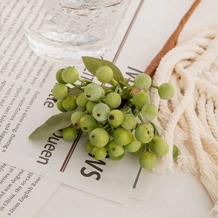Branche de haricot vert pour décoration de maison, fruit Él, baie, jardin, arbre de Noël, bricolage,