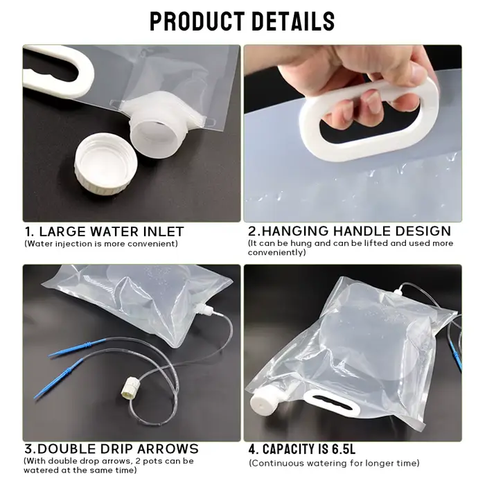 Dispositif d'arrosage automatique, flèche goutte à goutte, Kit de plantation paresseuse, sac d'eau d