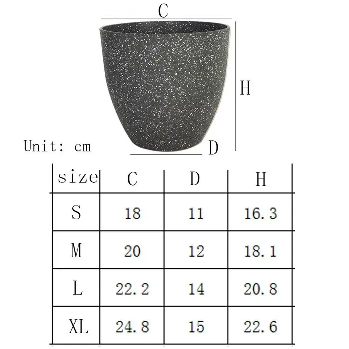 Pots de fleurs en pierre d'imitation givrée