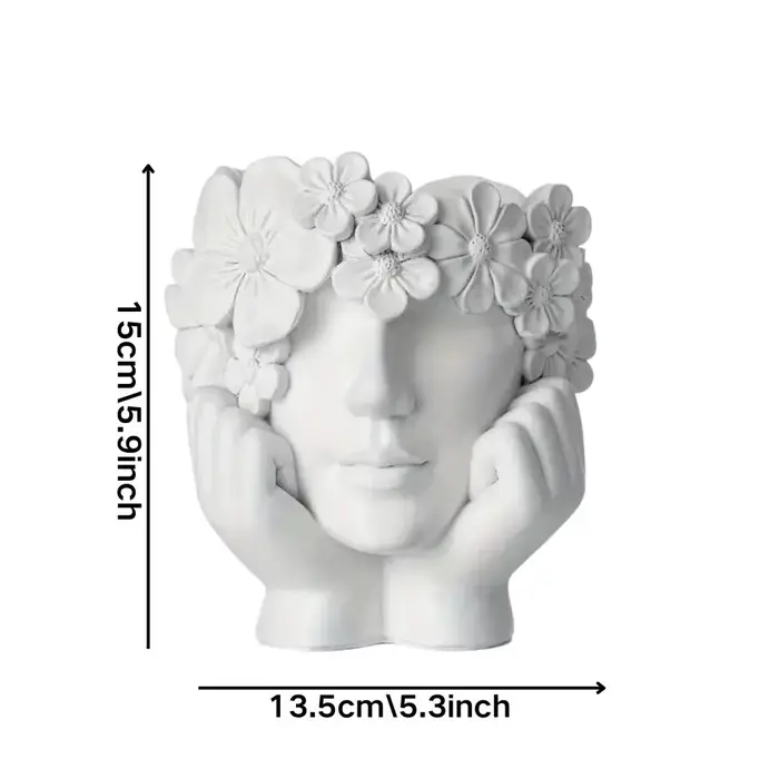 1 morceau de Pots de fleurs créatifs pour visage féminin