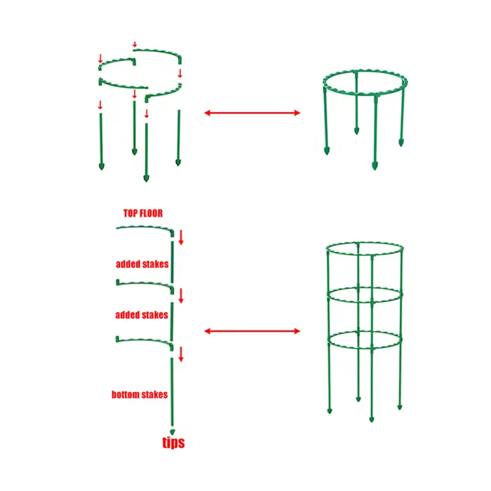 Colonne en plastique pour plantes en pot, 25/40/55/70/85cm, support pour plantes grimpantes, fleurs 
