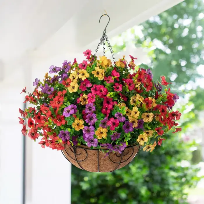 Panier suspendu pour fleurs artificielles