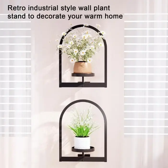 Étagère murale moderne en fer pour plantes