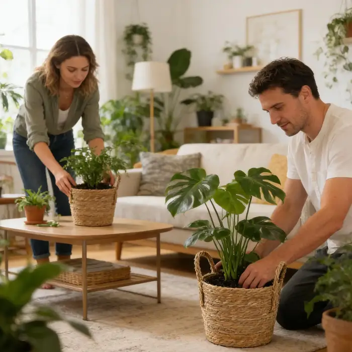 Panier de plantation en paille