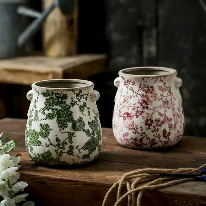 Pot de fleur en céramique Vintage