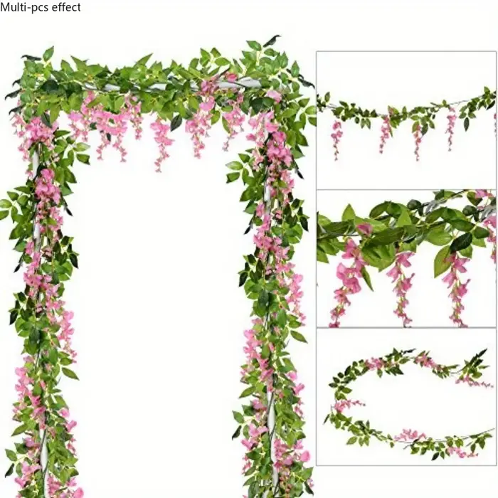 1/2 pièces Guirlande de glycine artificielle en soie – Décoration pour la maison