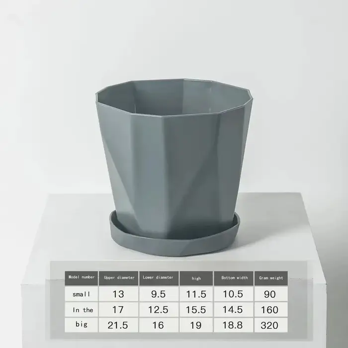 Pots de fleurs en plastique de grand diamètre pour plantes succulentes et vertes d'intérieur et d'extérieur, décorations de jardin