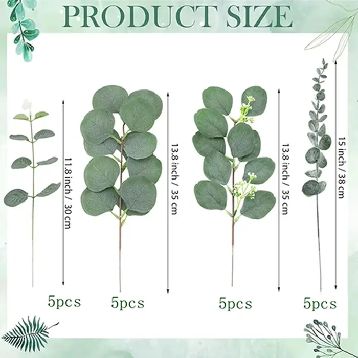 20pcs plante Artificielle vert combinaison BRICOLAGE mariée bouquet mariage fleur jardin salle à manger table centre