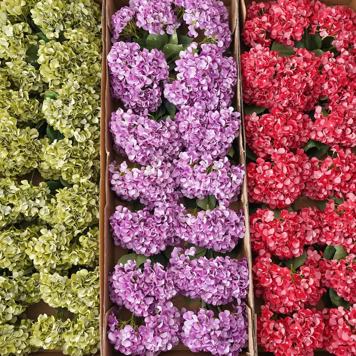 HMEOT H9991 5 Têtes de fleurs d'hortensia artificielles pour arrangements floraux de mariage