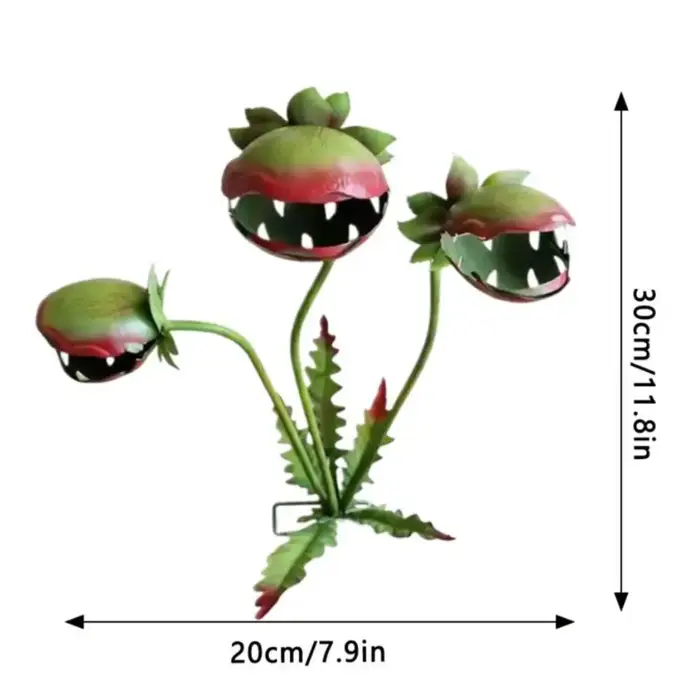 Décoration de jardin créative en forme de fleur carnivore peinte