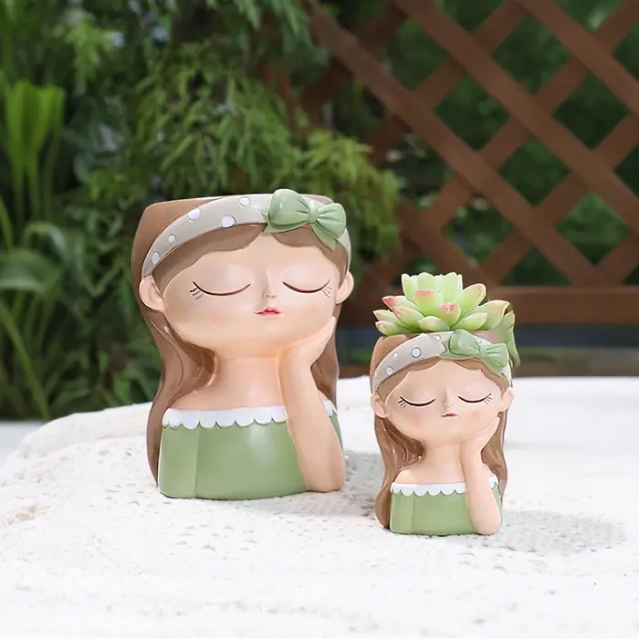 Petit Pot de plantes en résine pour fille mignonne