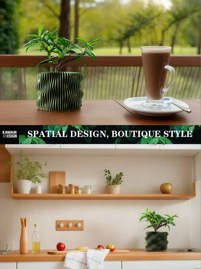 Pot à plantes moderne et minimaliste imprimé en 3D - Pot à fleurs biodégradable pour la décoration intérieure