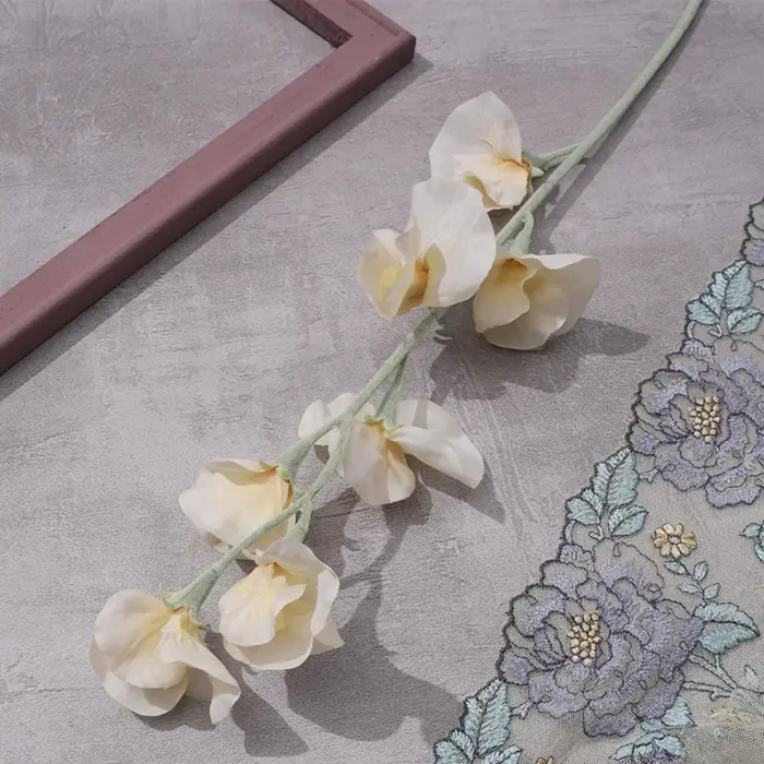 Bouquet de fleurs artificielles pour la maison, fausse plante floquée, 63cm, 7 têtes