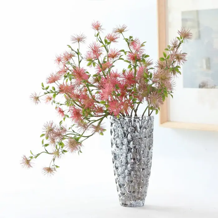 10 Pièces Fleurs Artificielles 6 Têtes Petits Cymbidiums Décoration Maison Mariage Composition Florale Décoration de Table Branches en Forme de Pin d'Accueil