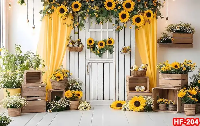 Décors de tournesols jaunes pour la photographie