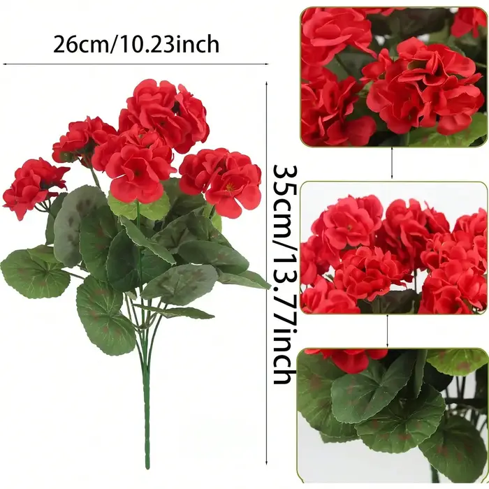 1/2/4 pièces fleurs artificielles réalistes avec feuillage vert intérieur extérieur jardin porche Patio fenêtre boîte décor planteur suspendu
