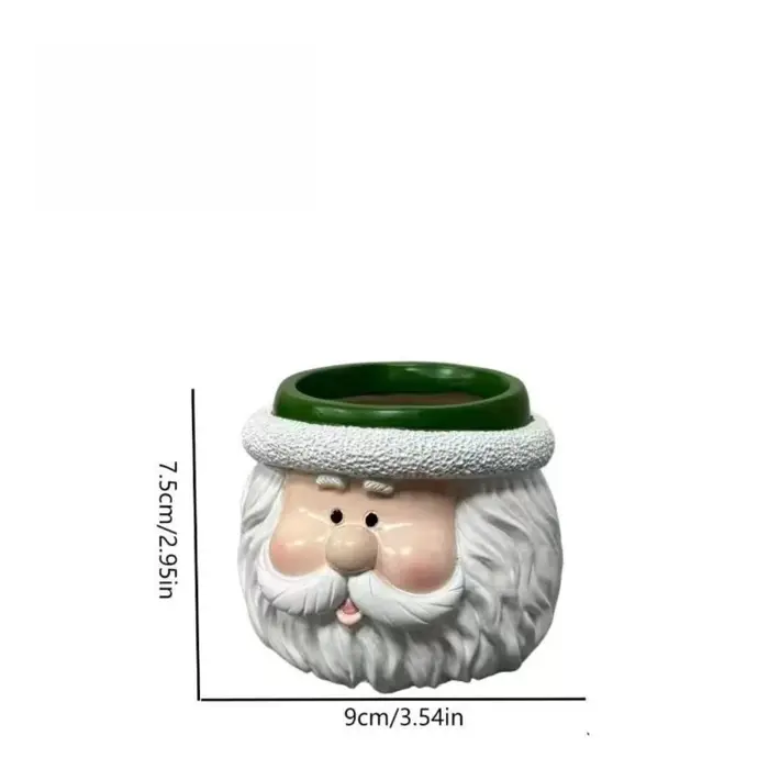 Pot de fleurs de Noël en résine miniature, motif Père Noël, mignon, pour plantes succulentes, décora