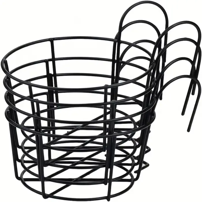 Jardinières suspendues rondes élégantes en métal, 4 pièces, parfaites pour le balcon, le jardin et l