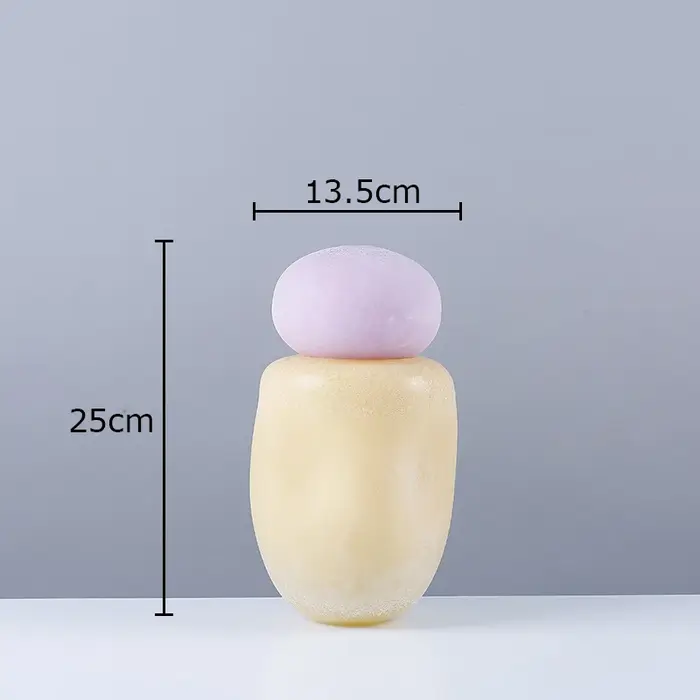 Vase en Verre Coloré avec Couvercle, Décoration de Bureau, Fleurs Artificielles, Vases Floraux Color