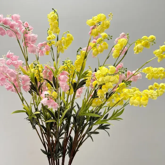 10 pièces de fleurs artificielles en plastique en forme de cloches de Canterbury pour la décoration de café et d'hôtel, fleurs artificielles de simulation