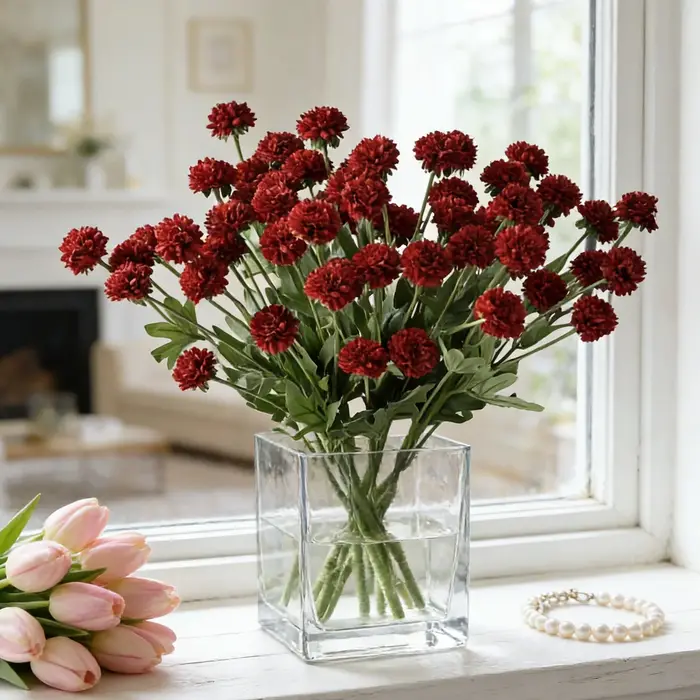 Chrysanthèmes artificiels en soie pour décorations de jardin