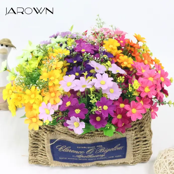 JAROWN Simulation fleur petite marguerite 7 branches Cosmos fausse