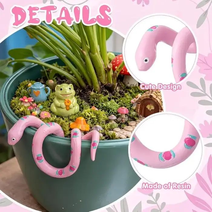 Support de pot de fleurs en résine en forme de serpent, figurine de serpent peinte à la main pour bord de pot de fleurs intérieur/extérieur, ornement coloré pour suspendre les pots