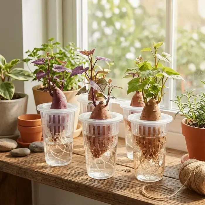 Gobelets en maille plastique transparente pour hydroponie