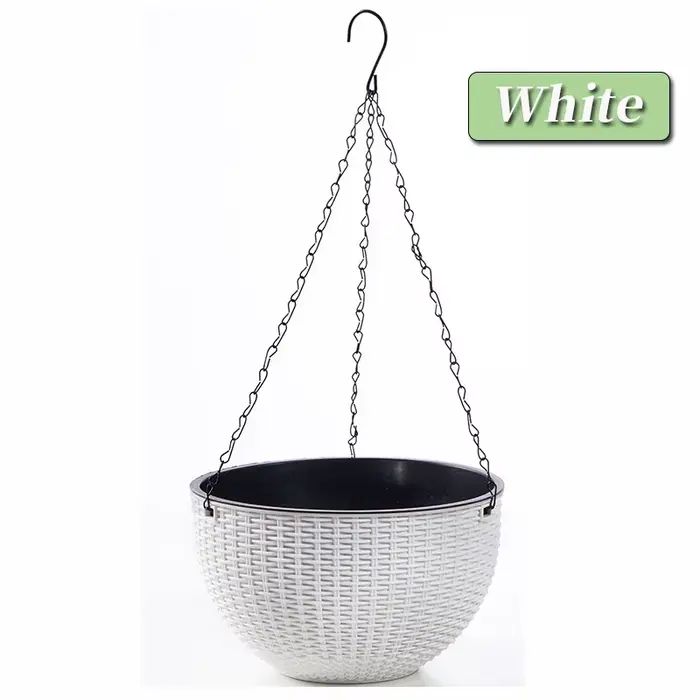 Pot de fleur suspendu en plastique, Style européen, motif nid d'abeille, Imitation rotin, panier sus