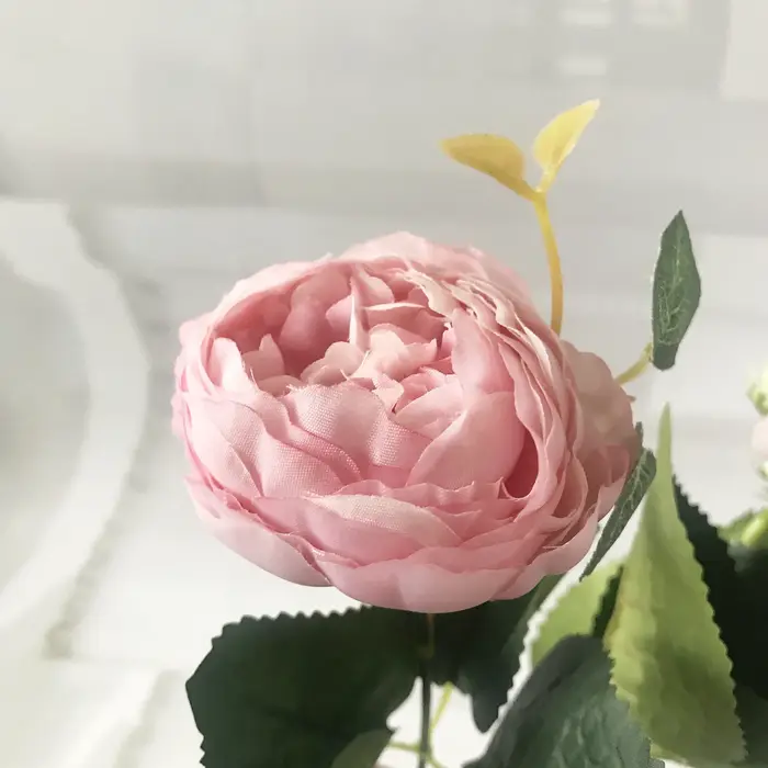 Bouquet de fleurs artificielles pivoine en soie Rose 30cm