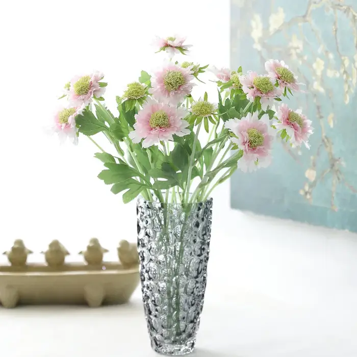 1 pièces fleurs artificielles Scabiosa Pincushion fleur branche décor à la maison décoration de jardin F1408