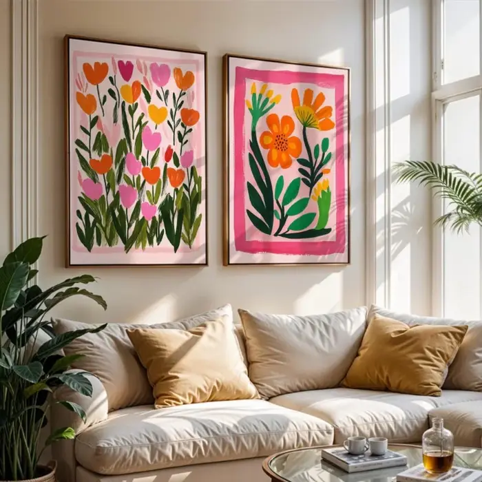 1/2 pièces Bouquet de fleurs sauvages abstrait botanique toile impression affiche moderne esthétique Art imprime décor à la maison mur Art affiches