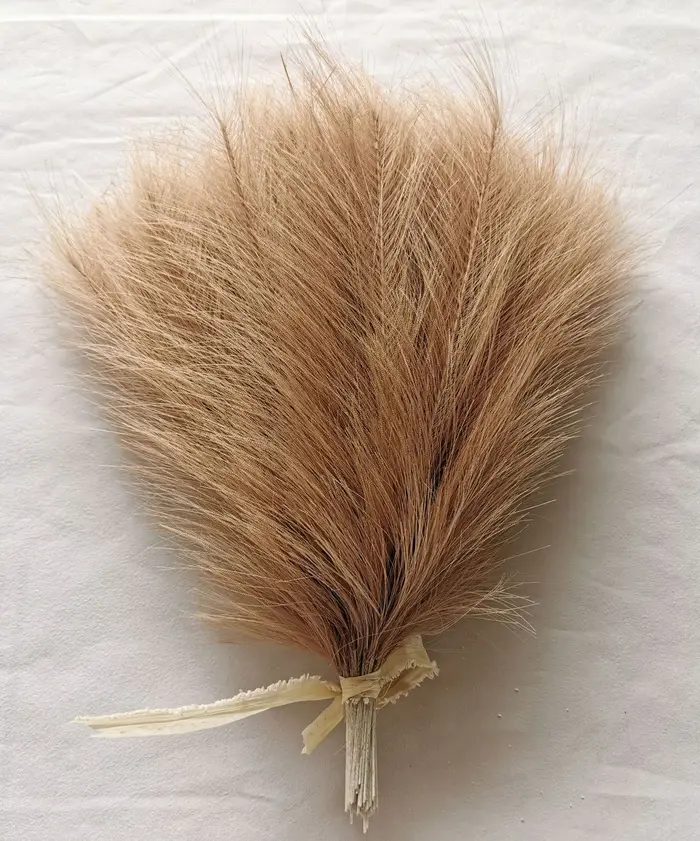Fausses fleurs artificielles marron Pampas, roseau en soie, plumes simulées, Bouquet de décoration d