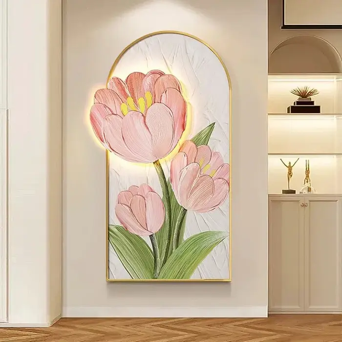 Lampe murale LED moderne à motif floral pour couloir intérieur, hall d'entrée, salon, décoration intérieure, lustre, peinture suspendue, éclairage mural