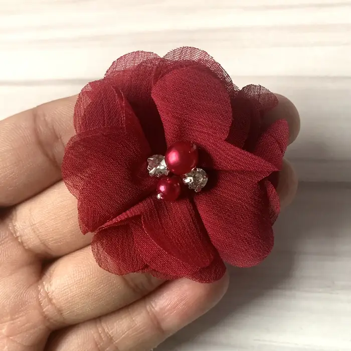 Mini fleurs artificielles en tissu mousseline de soie