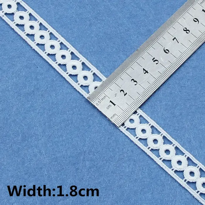 Rubans d'habillage en dentelle brodée en coton blanc de haute qualité, 5Yards, tissu, matériaux arti