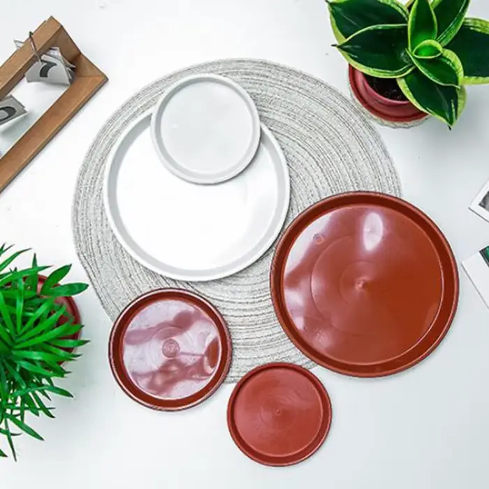 Plateau de Pot de fleur en plastique, 10 pièces, soucoupe de plante ronde goutte à goutte, plateaux