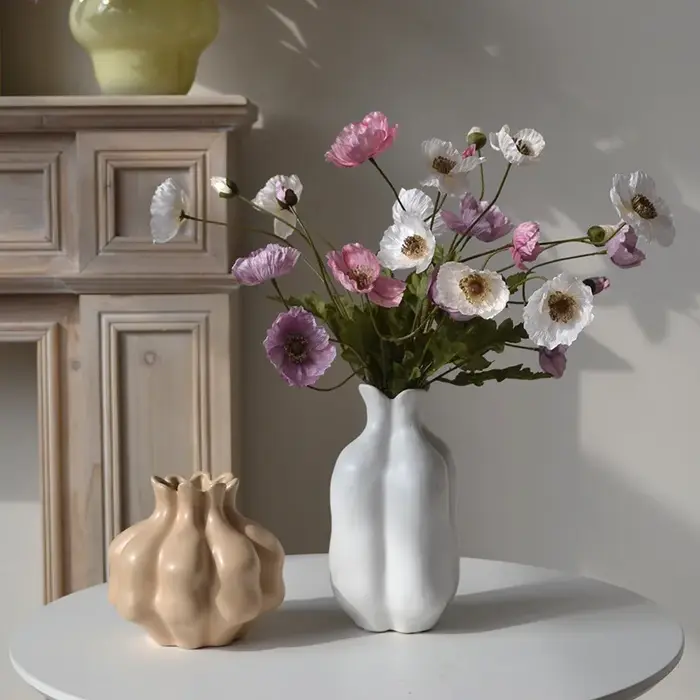 59M américain automne Vintage coquelicot fleur Tour Clap mains tenir fleurs photographie maison mariage salon