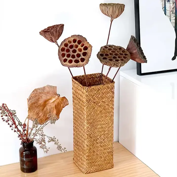 Vase à fleurs tissé à la main