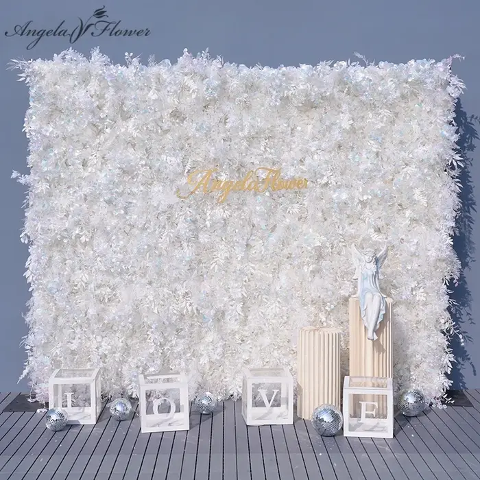 A8894 pur blanc fleur de cerisier Eucalyptus brume herbe retrousser tissu
