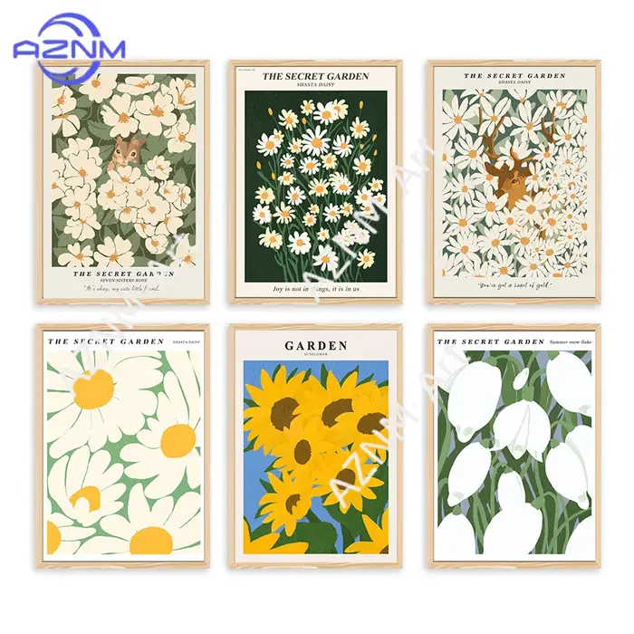 Peinture sur toile colorée sur le thème du marché des fleurs