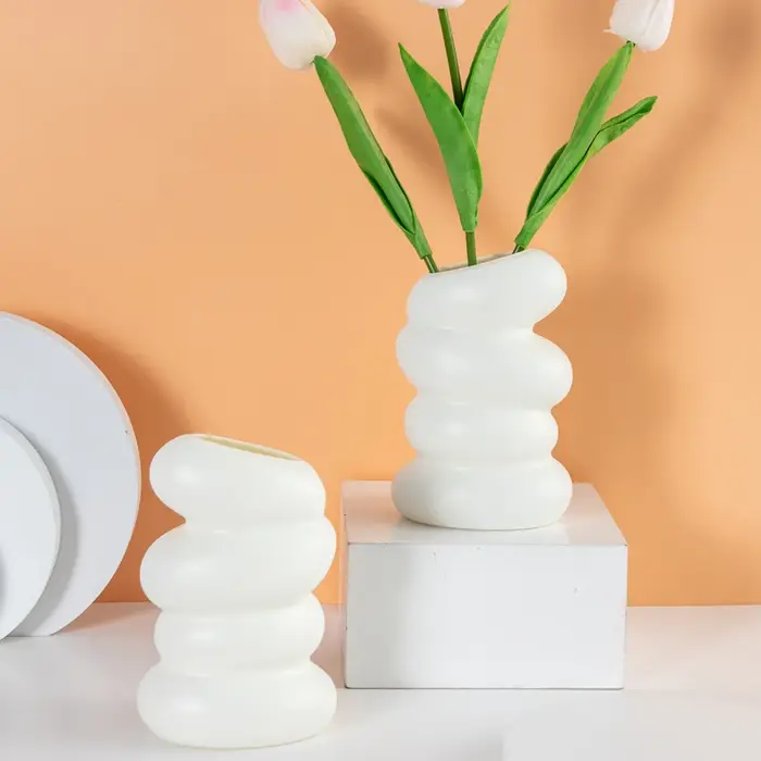 Vase en plastique Imitation en céramique Pots de fleurs mariage maison chambre jardin extérieur Table bricolage cadeau