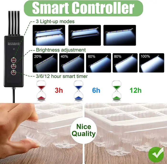 Lot De 2 Plateaux De Démarrage Pour Graines Avec Kit De Germination À Dôme Élevé – 80 Cellules