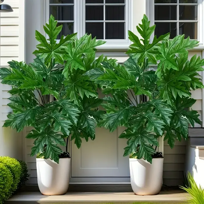 Feuilles de papaye de plante verte simulée de 65cm