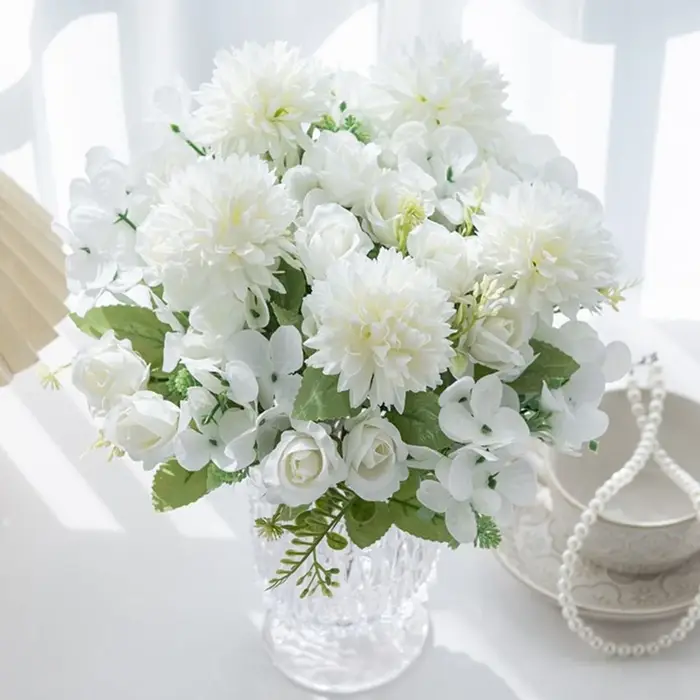 Fleur artificielle soie Rose maison Vase Table Bonsaï Festival de poche Floweer jardin mariage mariée Bouquet bricolage cadeau boîte Decorati