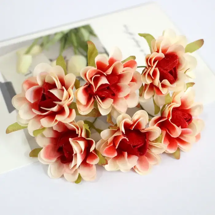 Fleurs de chrysanthème artificielles en velours, 60 pièces, 4cm, Bouquet de fleurs d'oeillets de mar