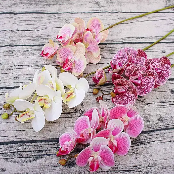 Phalaenopsis artificiel 3D petit orchidée papillon 6 têtes fausse fleur maison draperie mur décoration de mariage Festival bricolage couronne