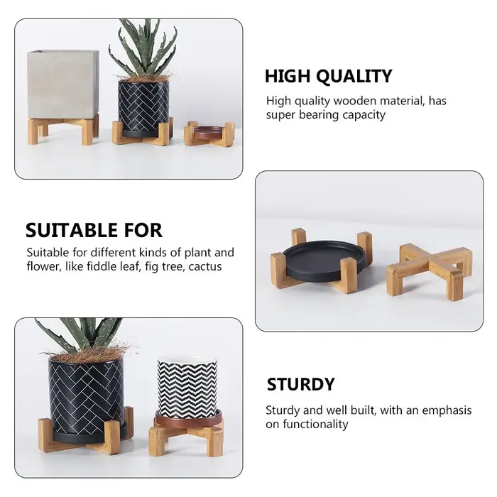 Base de Pot de plantes en bois