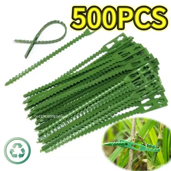 Attaches de câble réglables en plastique pour plantes