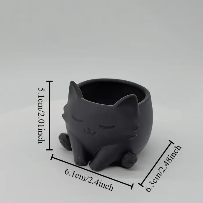 Pot de fleurs en forme de chat mignon